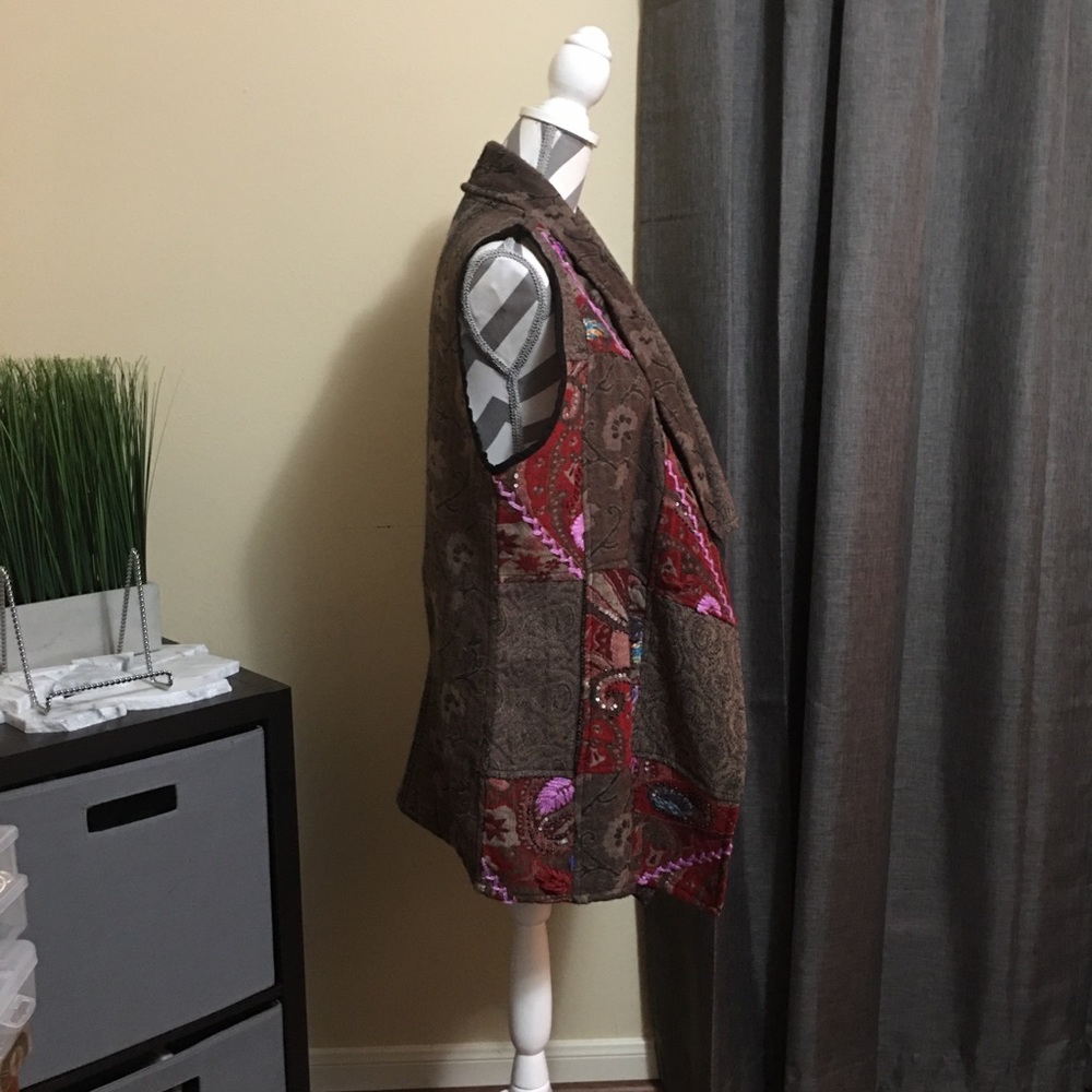 Anu Red/Brown Patterned Wool Jacket - image 4
